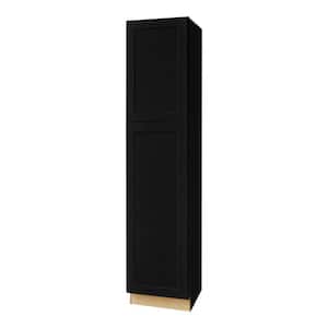 Avondale 18 in. W x 24 in. D x 84 in. H in Raven Black Ready to Assemble Plywood Shaker Pantry Kitchen Cabinet