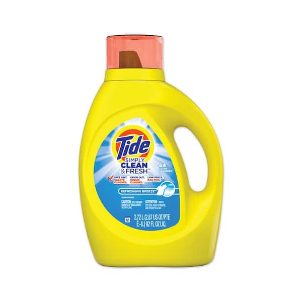Tide 92 oz. Refreshing Breeze Scent Bottle Simply Clean and Fresh Liquid Laundry Detergent (64 Loads, 4-Carton)