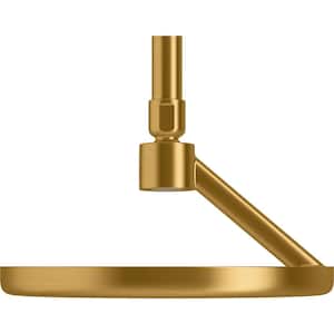 Statement 1-Spray Patterns with 2.5 GPM 8.875 in. Ceiling Mount Fixed Shower Head in Vibrant Brushed Moderne Brass