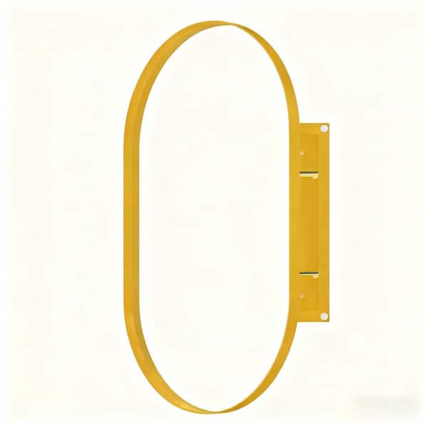20 in. W x 34 in. H Gold Metal Oval Medicine Cabinet with Mirror, Bathroom Wall Cabinet with Adjustable Shelves