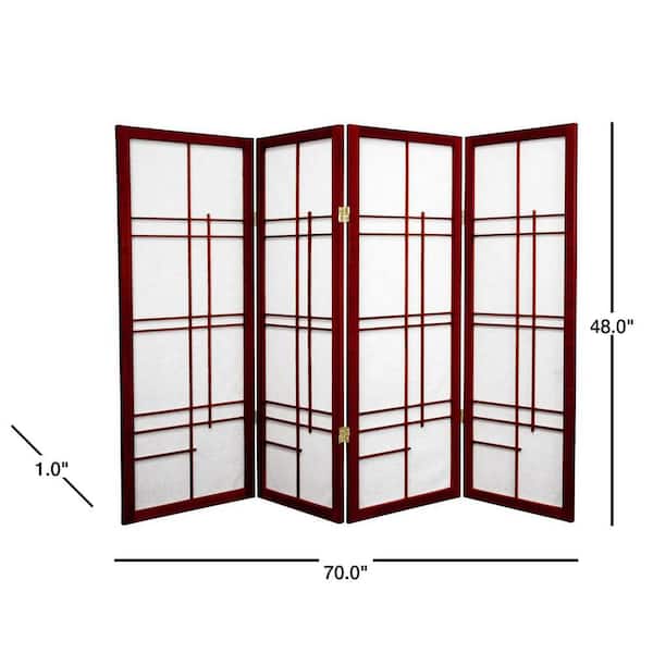 4 ft. Rosewood 4-Panel Room Divider
