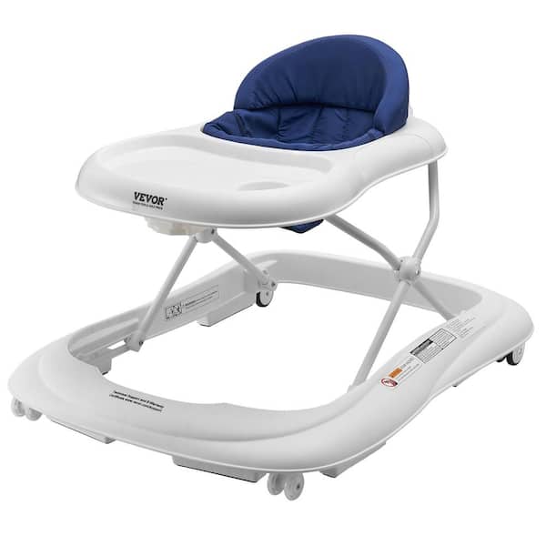 VEVOR Foldable Baby Walker Activity Center 3-Level Height Toddler Infant Walker with Feeding Tray for 6-12-Months Kids, Blue