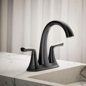 Sundae 4 in. Centerset 2-Handles Bathroom Faucet in Matte Black