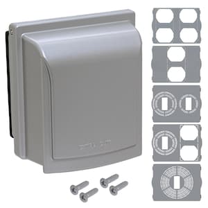 2-Gang Metal Weatherproof Electrical Outlet While In Use Cover, Gray