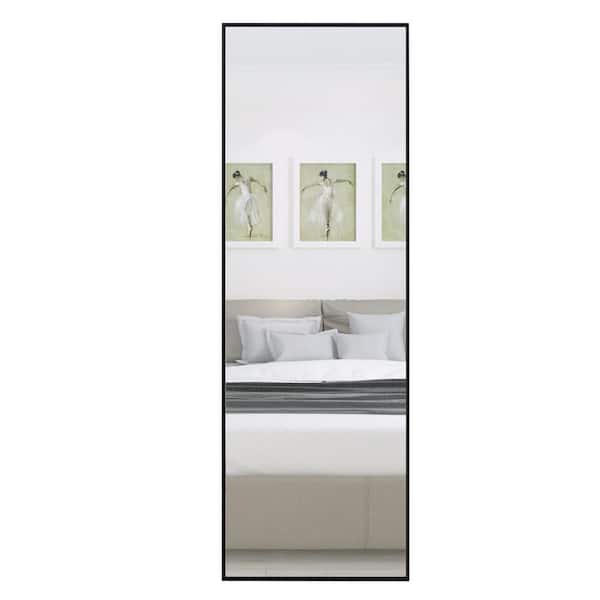 Lirago 55 in. x 16 in. Modern Rectangle Metal Framed Black Shatter-Proof Leaning Mirror Full Length Wall Mirror for Home