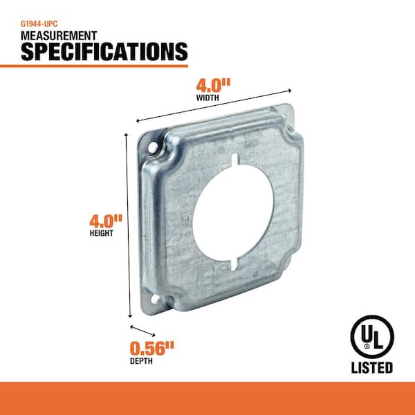 Southwire 4 in. W Steel Metallic 1-Gang Exposed Work Square