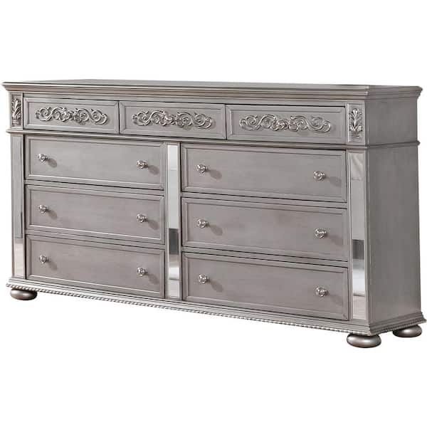 Best Quality Furniture Donna 6-Piece Dark Walnut Queen Panel Bedroom Set  DON-Q4NC - The Home Depot