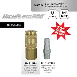 1/4 in. NPT V Style Coupler and Plug Air Tool Fitting Kit (2-Piece)