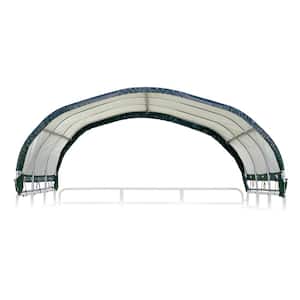 144 sq. ft. Corral Shelter w/ 1-3/8 in. Steel Frame, 7.5 oz. Green PE Cover, Patented Stabilizers, and Protective Boots