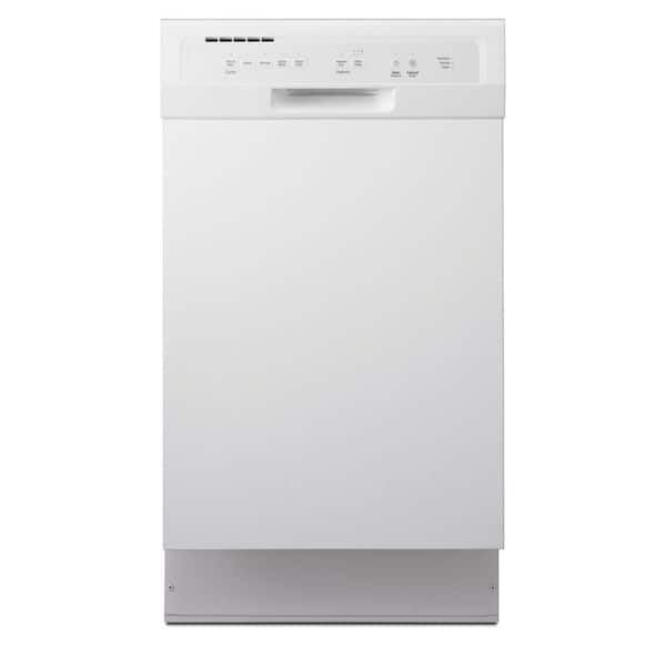Whirlpool 18 in. Front Control Dishwasher in White with Stainless Steel Tub