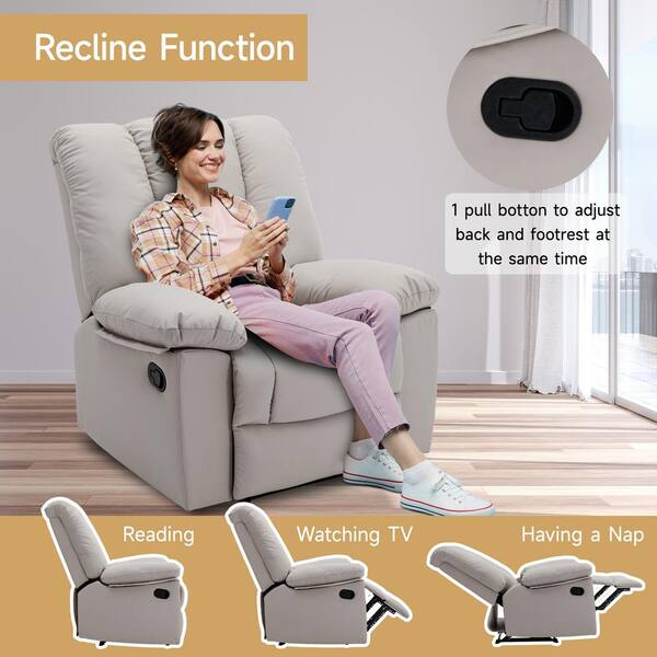 Beige best sale oversized recliner