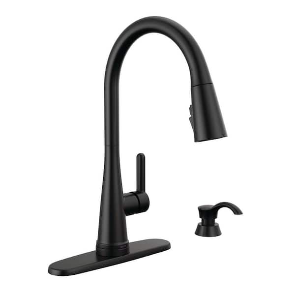 Delta Greydon Single-Handle Pull Down Sprayer Kitchen Faucet with Touch2O and ShieldSpray Technology in Matte Black