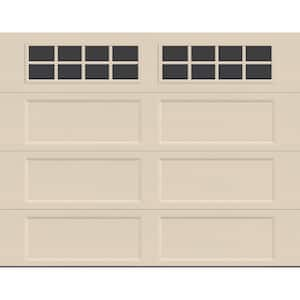 Bridgeport Steel Extended Panel 9ft. x 7ft. Non-Insulated Almond Garage Door with windows