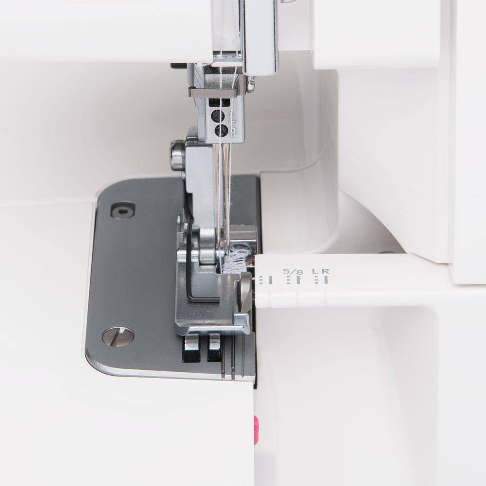 Compact White and Gray Portable Serger Machine