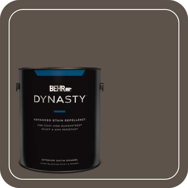 BEHR DYNASTY 1 gal. #ECC-12-3 Shadow Wood Satin Enamel Interior Stain-Blocking Paint & Primer