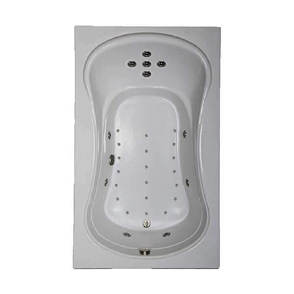 Comfortflo 72 in. x 42 in. Acrylic Rectangular Alcove Whirlpool and Air Bathtub with Reversible Drain in Bone