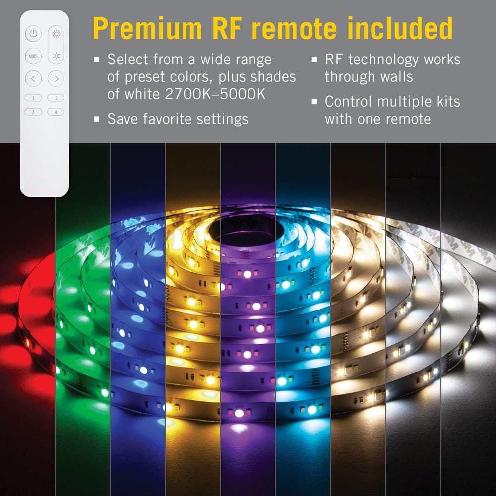16 ft Multicolor LED Strip Light Kit with Remote