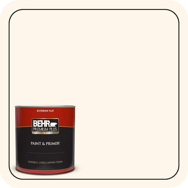 BEHR PREMIUM PLUS 1 qt. #PWN-21 Fragrant Jasmine Flat Exterior Paint & Primer