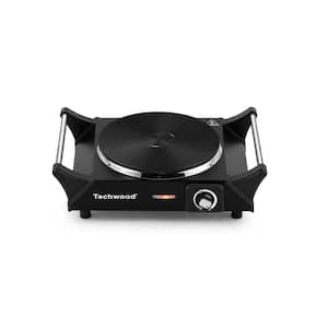 Portable Single Burner 7.6 in. Black Electric Stove 1500-Watt Hot Plate with Anti-scald handles