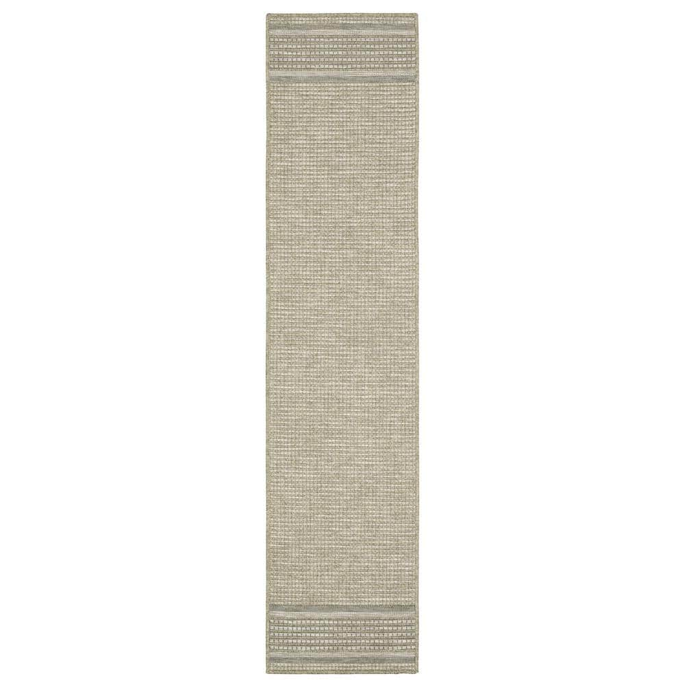 Thrasher Beige 2 ft. x 8 ft. Casual Geometric Polypropylene Indoor/Outdoor 