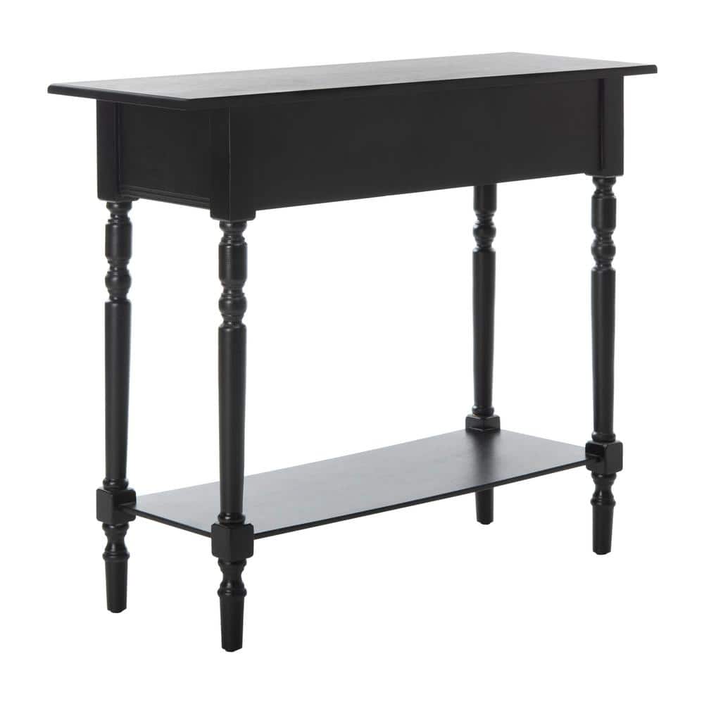 Transitional Gray Wood Console Table with Dual Storage Drawers