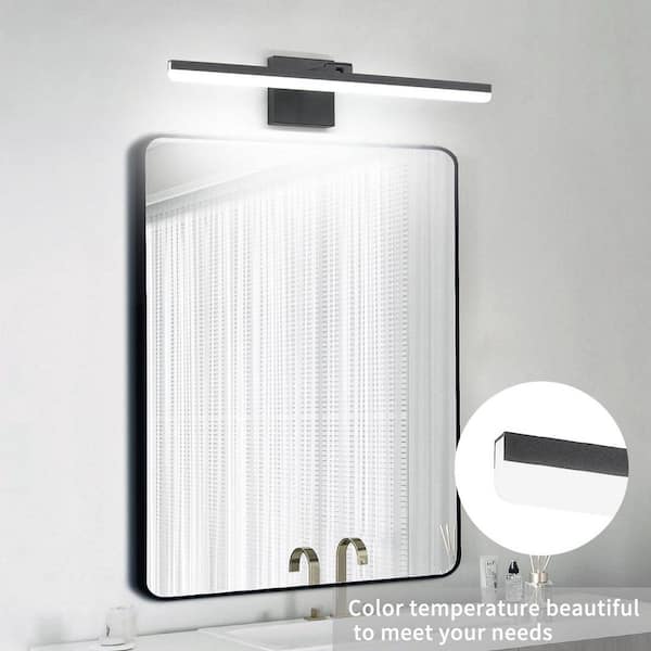 23.6 in. 1-Light Black LED Vanity Light Bar with Adjustable and Dimmable 5500K Light