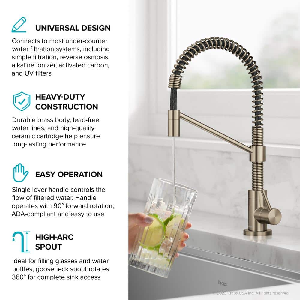 Bolden Antique Bronze Single Handle Filter Faucet with Pull-out Spray