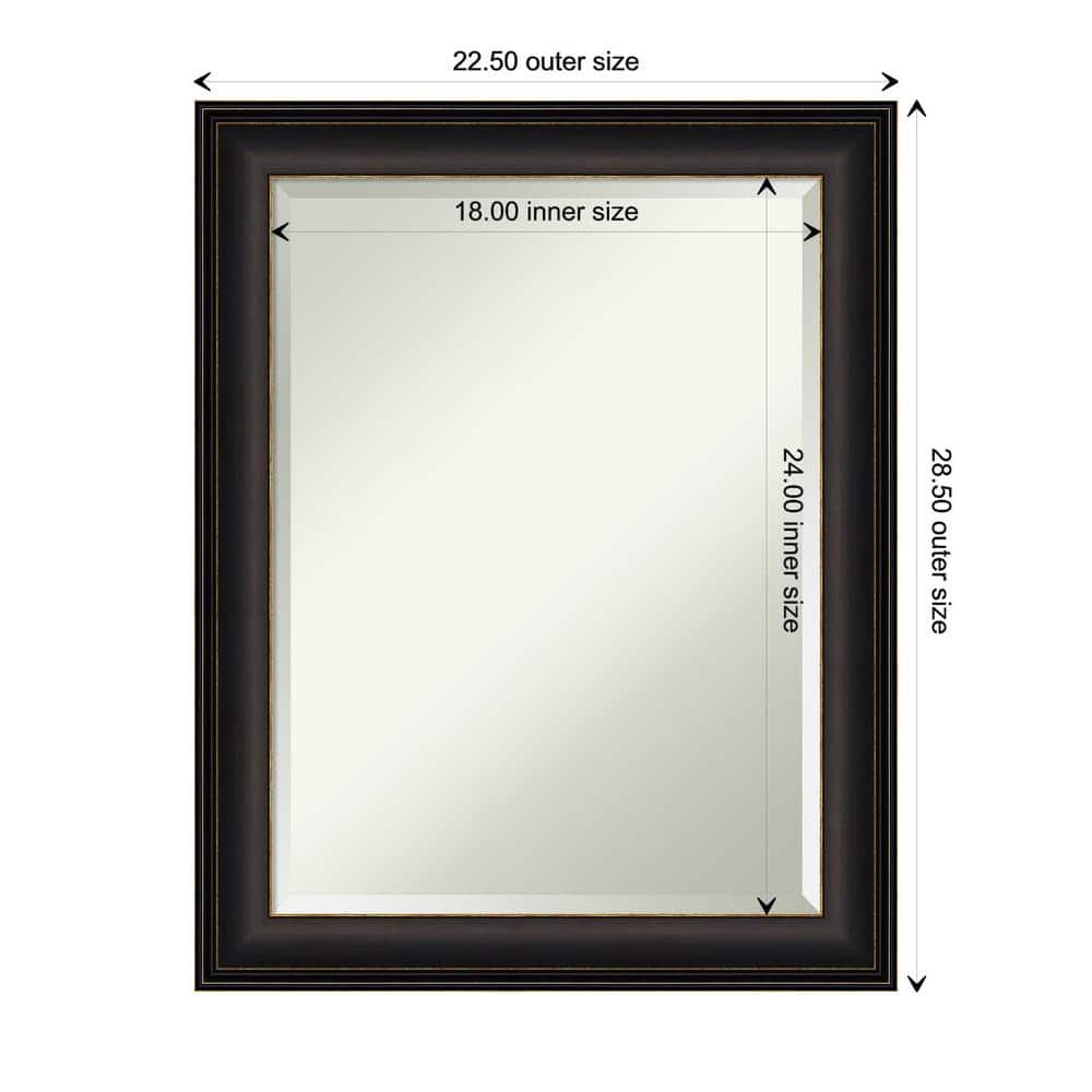 22.5" x 28.5" Bronze Framed Rectangular Wall Mirror