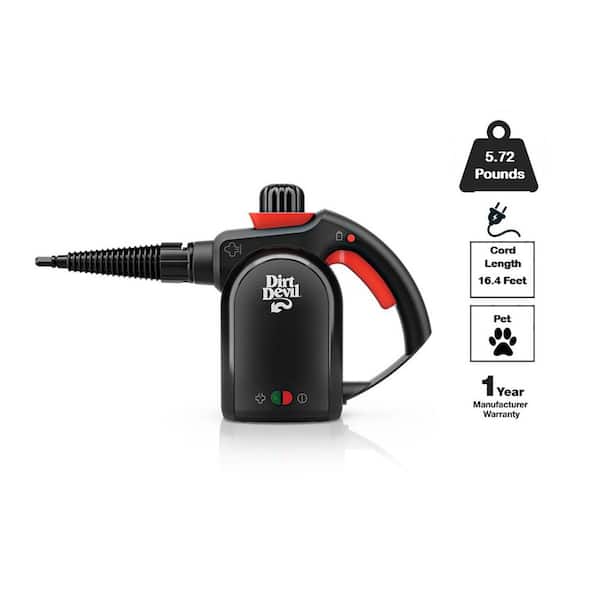 7-in-1 Portable Corded Handheld Steamer with 7 Muli-Surface Cleaning Tools, Steam Control, Chemical Free Cleaner, Black