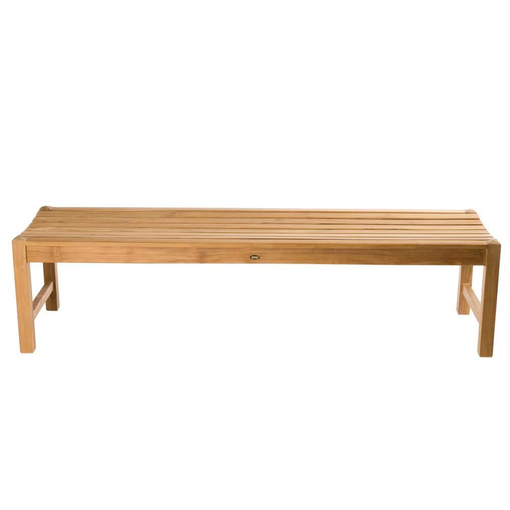 Elite 71" Natural Teak Outdoor Shower Bench
