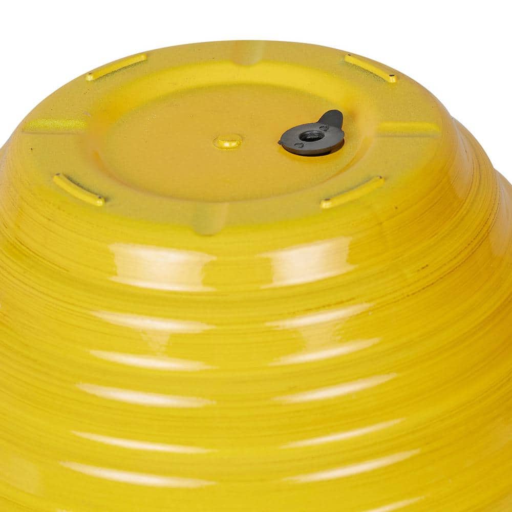 12" Yellow Ribbed Plastic Indoor Outdoor Planter