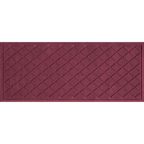 Waterhog Argyle 22 in. x 60 in. PET Polyester Indoor Outdoor Runner Mat Bordeaux