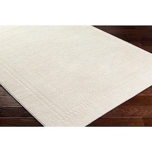 Freud Cream 5 ft. x 7 ft. Border Indoor Area Rug