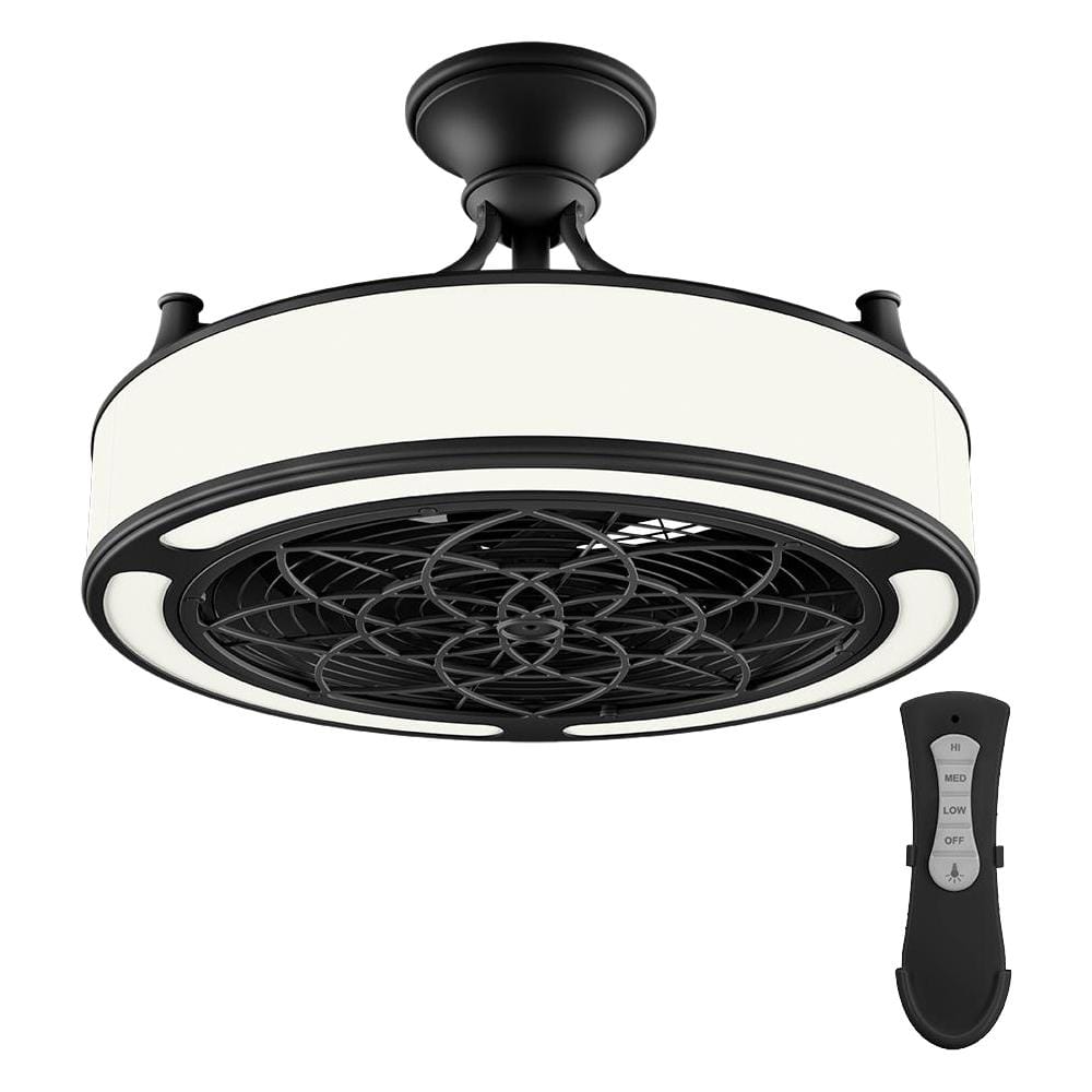 Home Decorators Collection Windara 22 In Led Indoor Covered Outdoor Black Ceiling Fan With Light Kit And Remote Control Sfl 550l3 The Home Depot