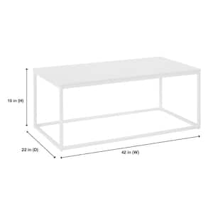 Donnelly 42 in. White Rectangle MDF Wood Top Coffee Table