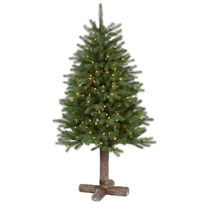 Nearly Natural 5 Ft. Pre-Lit Flocked Livingston Fir Artificial ...