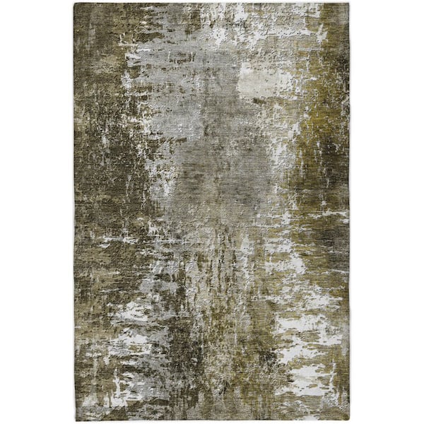 Dream Shag Premium Machine Washable Abstract ADS718 Taupe 5 ft. x 7 ft. 6 in. Area Rug