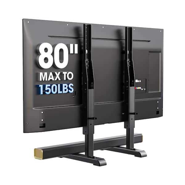 Universal TV Stand Table Top Base 7 Height Adjustable Legs for 24-80 in TVs 150 lbs. Max VESA Black