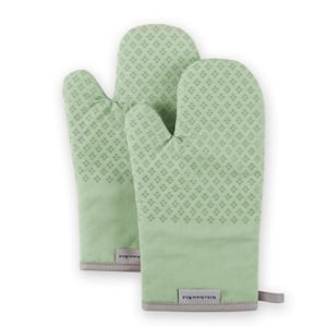 Asteroid Silicone Grip Pistachio Green Oven Mitt Set (2 Pack)