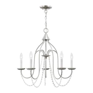 Alessia 5 Light Brushed Nickel Chandelier