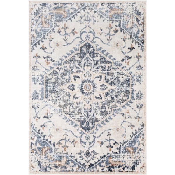 Raeanne Denim/Cream 8 ft. x 10 ft. Indoor Area Rug