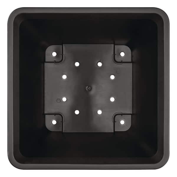 Vigoro Antonella Black Plastic Square Window/Deck Planter Box with