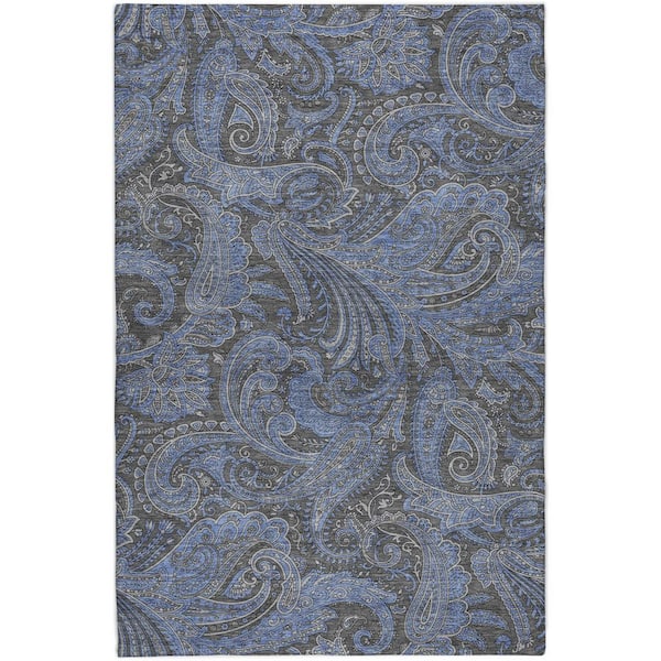 Dream Shag Premium Machine Washable Abstract ADS654 Charcoal 5 ft. x 7 ft. 6 in. Area Rug