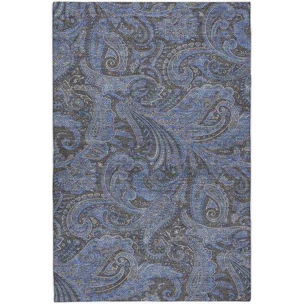 Dream Shag Premium Machine Washable Abstract ADS654 Charcoal 9 ft. x 12 ft. Area Rug