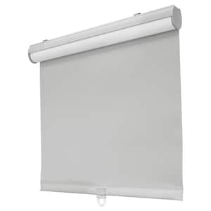 Gray Polyester 23 in. W x 72 in. L Blackout Cordless Slow Release Recycled Fabric Roller Shade