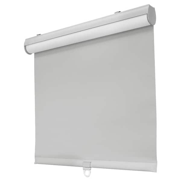 Gray Polyester 31 in. W x 72 in. L Blackout Cordless Slow Release Recycled Fabric Roller Shade