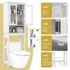 Glacier Bay Shaker 26.7 in. W x 68 in. H x 10.1 in. D White Over The Toilet  Storage with Adjustable Shelves & Doors 5323WWHD - The Home Depot