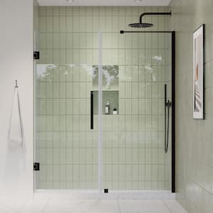 Tampa-Pro 56 3/8 in. W x 72 in. H Pivot Frameless Shower in Oil Rubbed Bronze