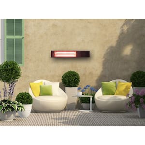 1500-Watt Infrared Wall-Mounted Electric Outdoor Heater with Gold Tube and Remote Control