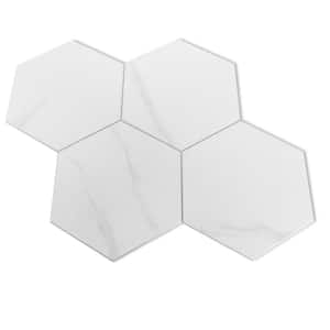 Yukon Carrara Hexagon 10.27 in. x 11.85 in. 4 mm Stone Peel and Stick Backsplash Tile (6.72 sq. ft./8-Pack)